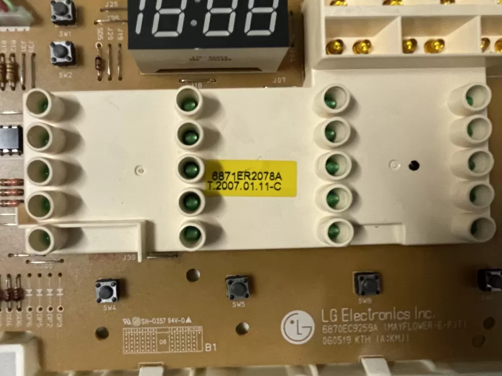LG 6870EC9259A 6871ER2078A Washer Control Board AZ225206 | Wmv978