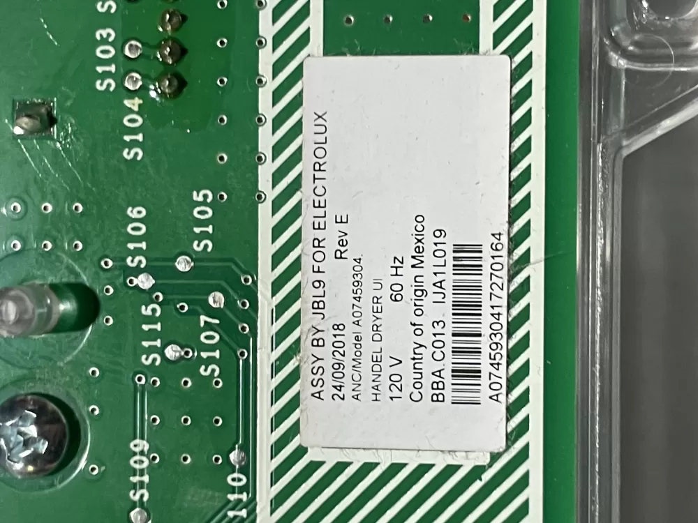 Kenmore Frigidaire A07459303 A07459304 Dryer Control Board AZ120240 | Wm1044