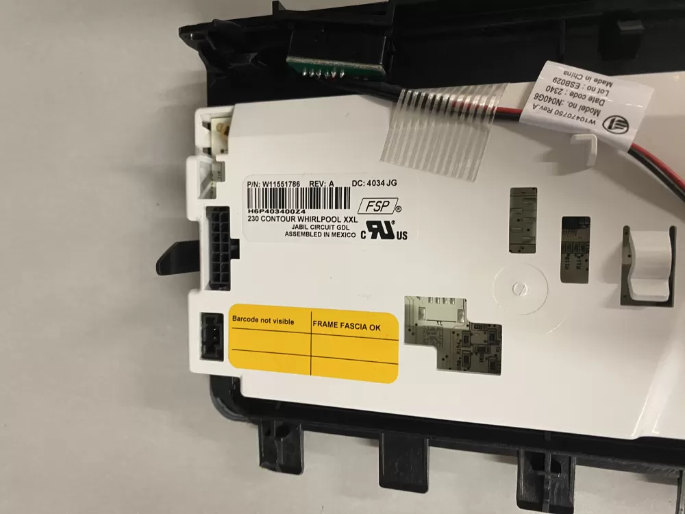 Whirlpool W11636544 Refrigerator Control Board Dispenser AZ219833 | BK1318