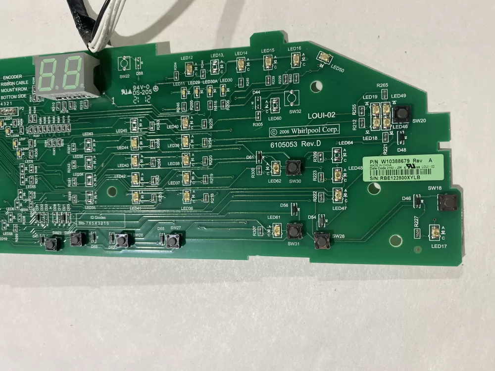 Whirlpool W10388679 W10388675 Dryer Control Board AZ153822 | BK2510