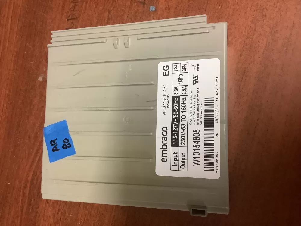 Whirlpool W10154805 Refrigerator Inverter Control Board AZ197416 | AR80