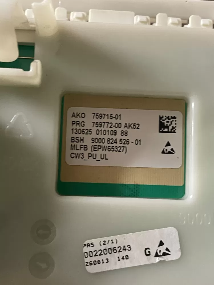 BOSCH 00746870 759715-01 9000824526-01 Washer Control Board AZ44202 | WMV150