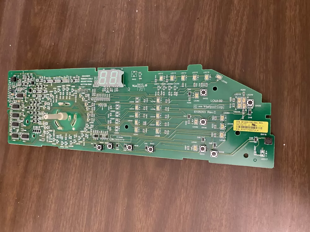 Whirlpool W10051093 Dryer Control Board AZ97646 | BK1481