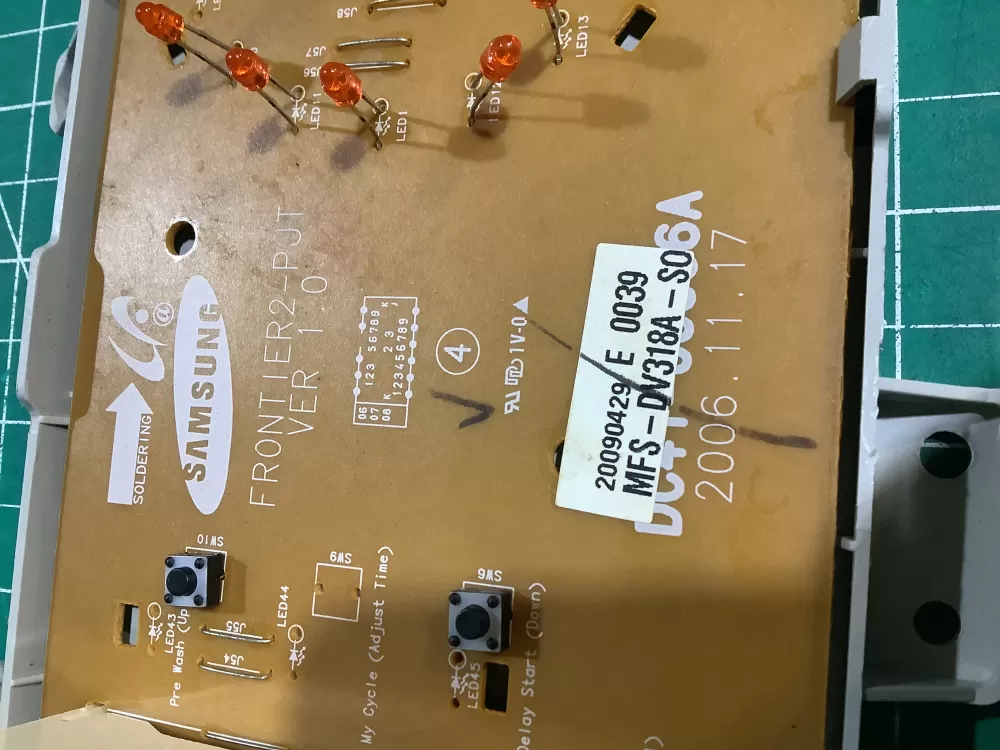 Samsung Dryer MFS-DV318A-S0 Display Board AZ148737 | NRV766