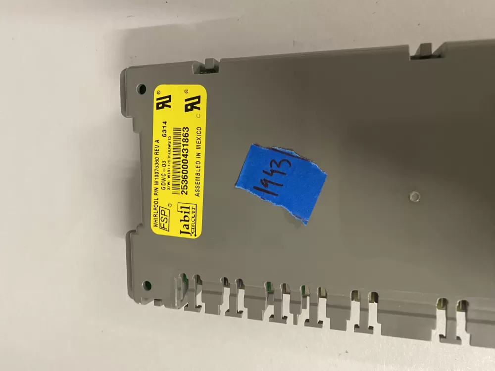 Kenmore KitchenAid W10084141 Dishwasher Control Board AZ229475 | BK1943