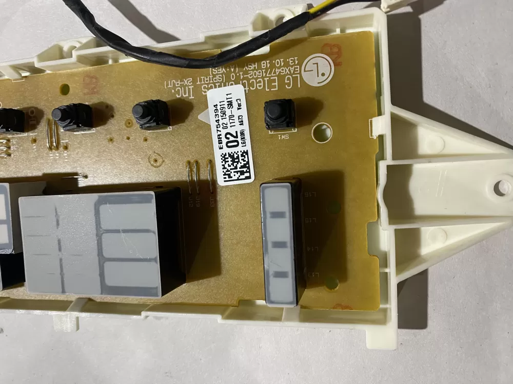 LG EBR75439402 Dryer UI Control Board PCB Assembly WAZ195868 | BK1084