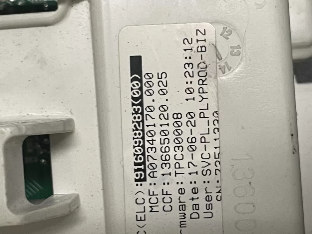 Electrolux 916098283 A07340170 Control Board AZ22862 | WMV351
