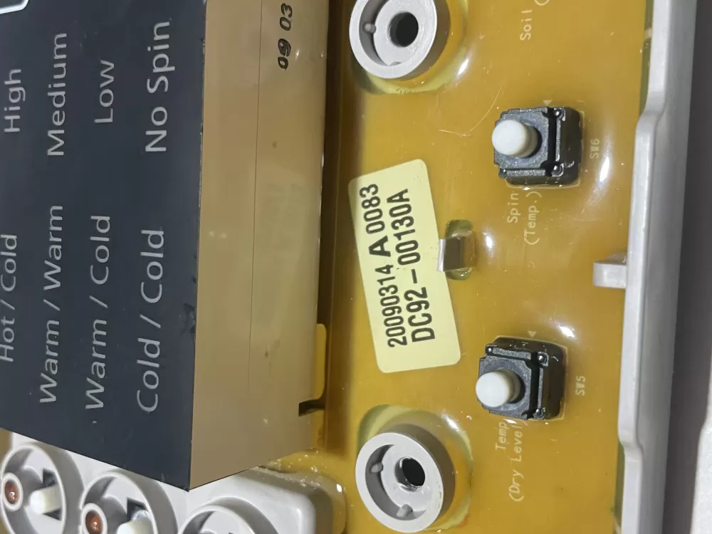 Samsung DC92-00130A DC92-00125A Washer UI Control Board AZ134498 | Wmv323