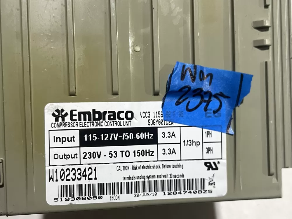 Whirlpool Maytag Kenmore W10233421 Refrigeration Control AZ138174 | Wm2375