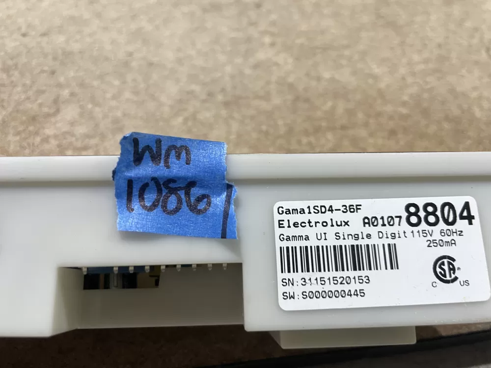 Frigidaire A01078804 242207704 Refrigerator UI Control Board AZ75705 | Wm1086