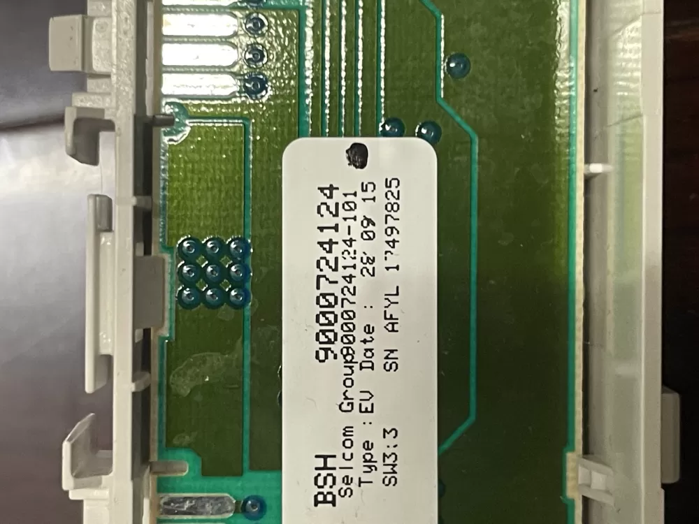 Bosch Dishwasher Control Panel - Part# 9000724124 AZ93687 | Wm1264