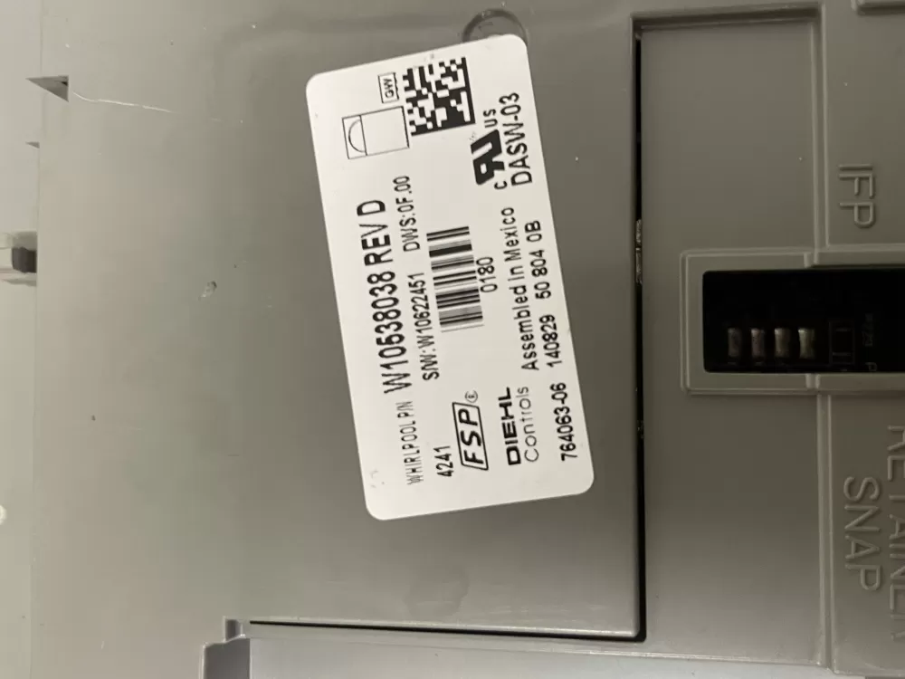 Jenn-Air W10854215 Dishwasher Control Board AZ52717 | Wm1922