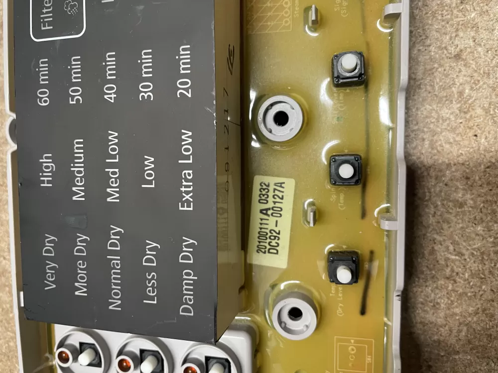 Samsung DC92-00127A Dryer Control Board