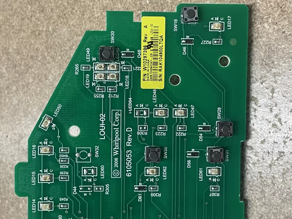 Whirlpool W10297396 WPW10297396 PS11752323 Washer Control Board AZ20250 | KM1582