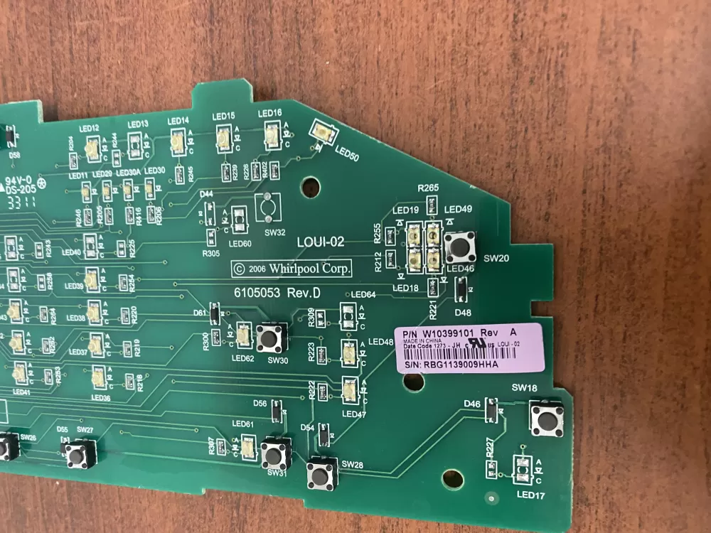 Whirlpool W10399101 Washer Control Board AZ48291 | BK1783