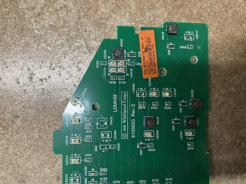 Whirlpool W10399100 W10296457 Washer Control Board AZ12410 | KM1659