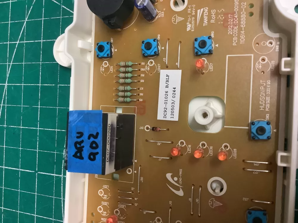 Samsung DC92 01026B DC9201026B Dryer Control Board AZ206315 | ARV902