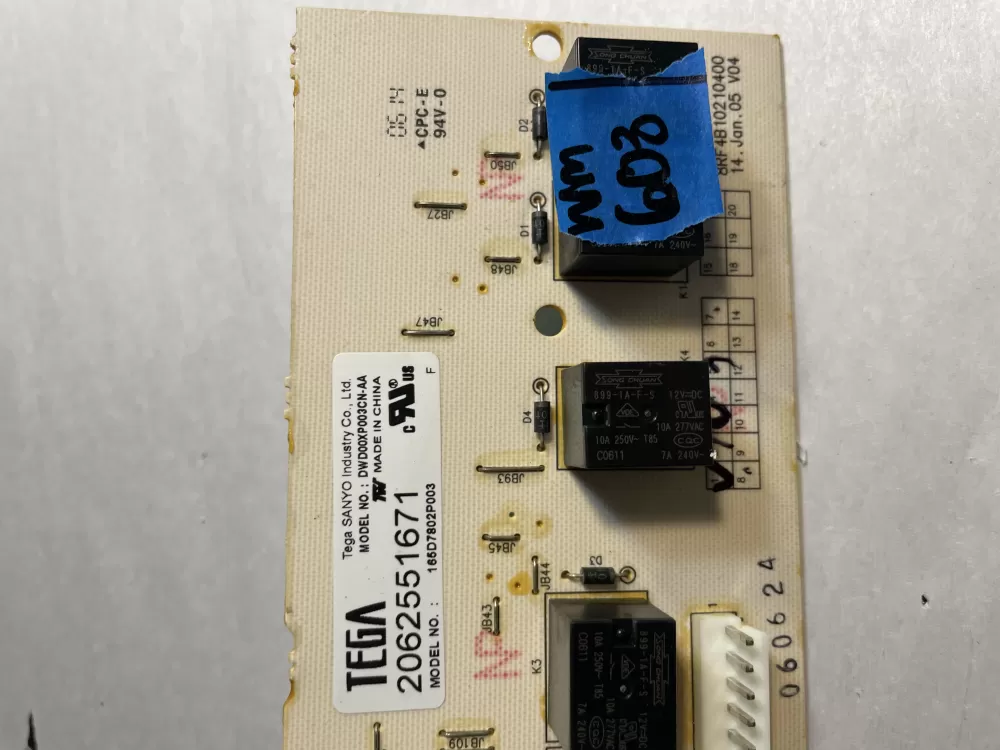 GE Power Dishwasher Control Board 165D7802P003 WD21X10247 AZ194361 | Wm603