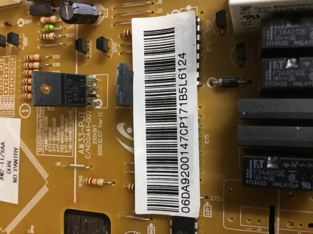 Samsung DA92-00147C Refrigerator Control Board AZ18360 | NR47