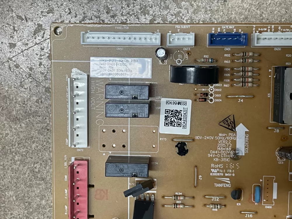 Samsung DA92 00420T DA9200420T Refrigerator Control Board AZ23490 | KM1321