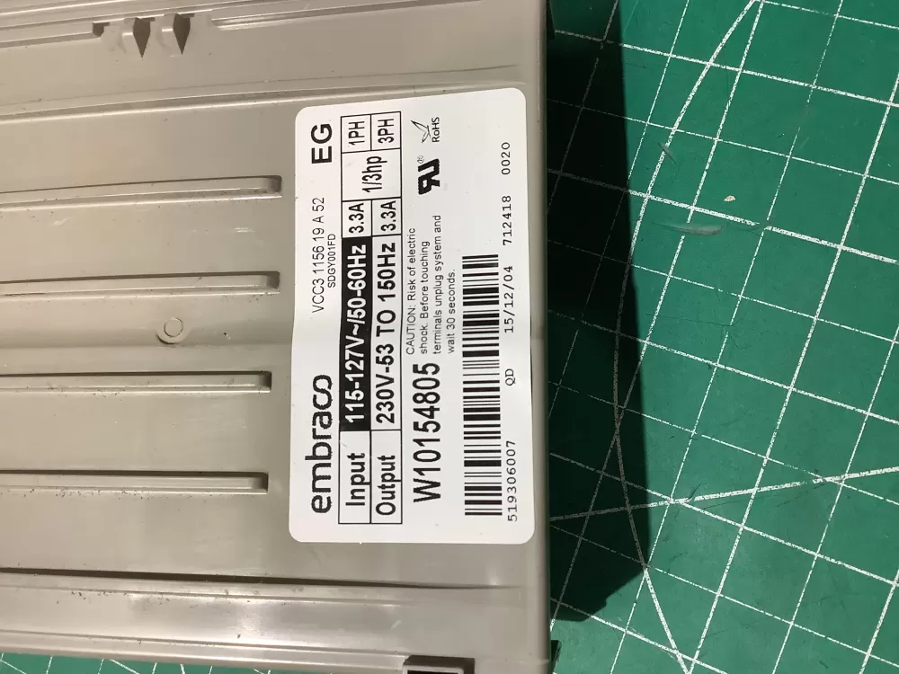 Whirlpool W10154805 Refrigerator Inverter Control Board AZ195600 | AR1214
