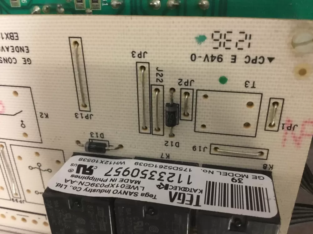 GE WH12X10614 175D5261G039 EBX1129P004 Washer Control Board AZ7331 | NR493