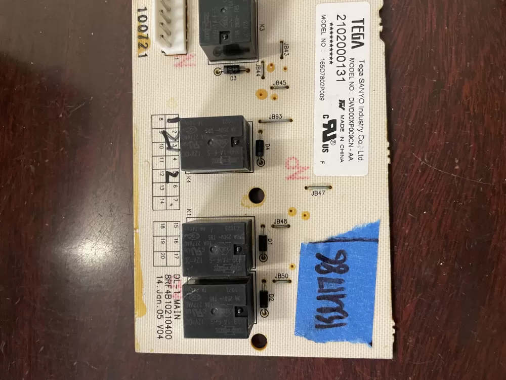 GE 165D7802P009 Dishwasher Control Board AZ48511 | KM1786