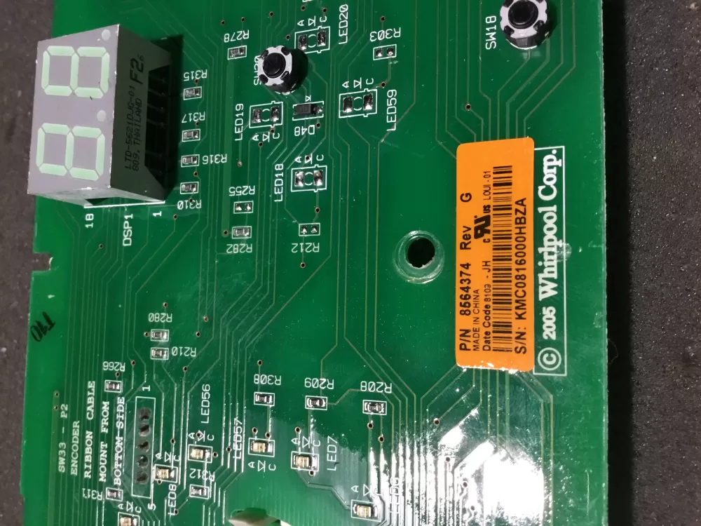 Kenmore WP8564374 AP6013322 8564374 Washer Control Board AZ91903 | NRV644
