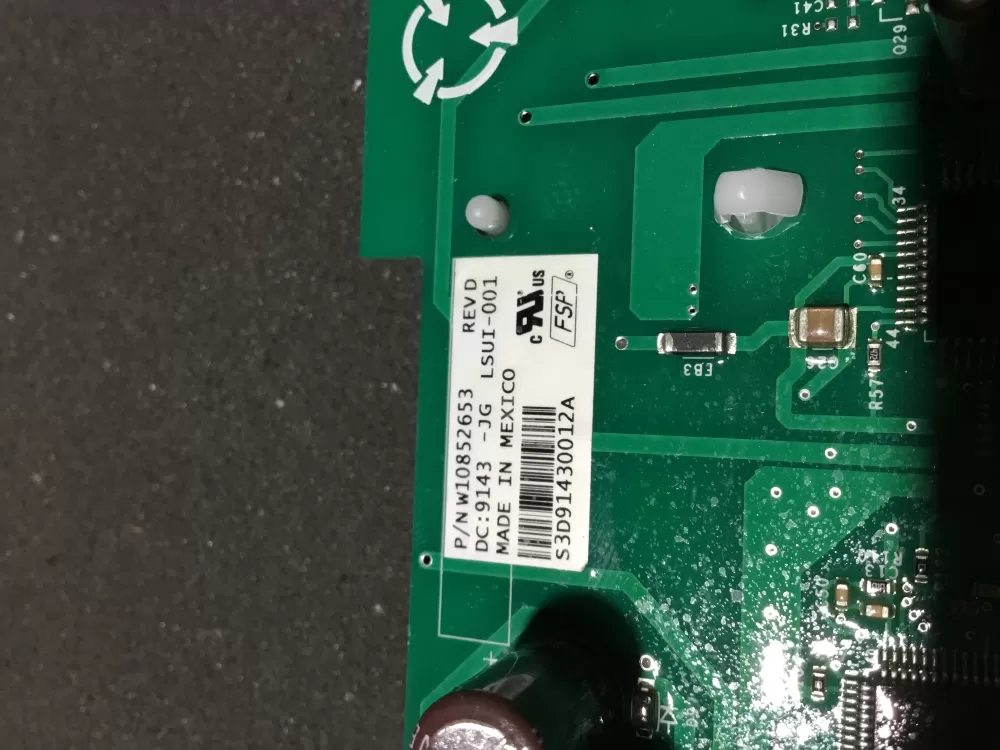 Whirlpool W10852653 Washer Control Board LCD Display Interface AZ81894 | NR871