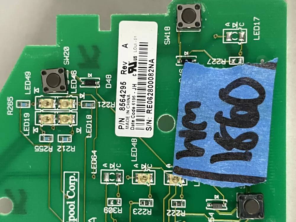 Whirlpool 8564295 User Interface Control Board AZ216390 | Wm1860