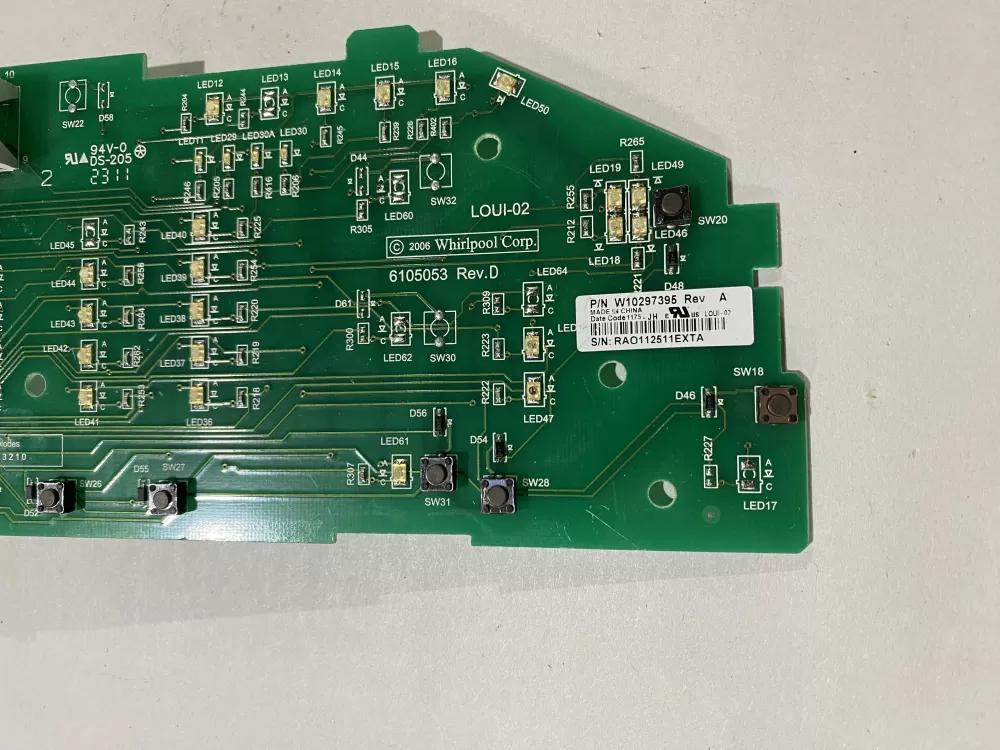 Whirlpool W10297395 Washer Control Board AZ170990 | BK679