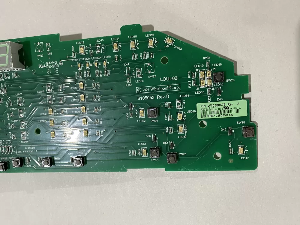 Whirlpool W10388679 W10388675 Dryer Control Board AZ170992 | BK679