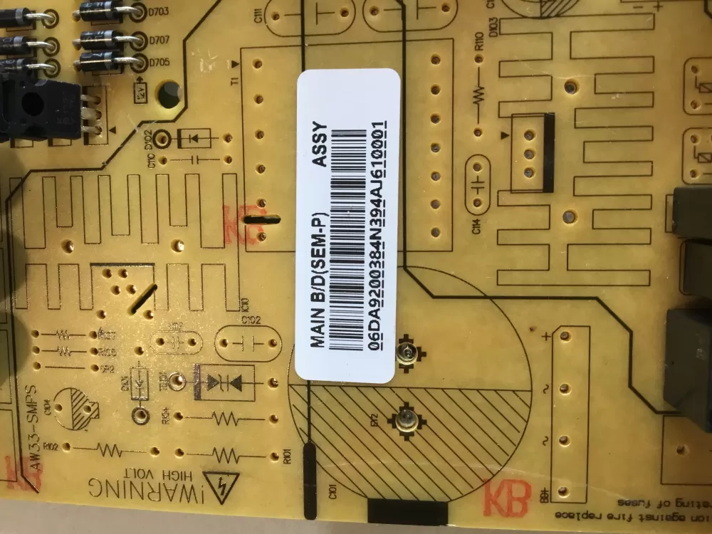 Samsung DA92 00384N Refrigerator Control Board AZ147928 | BG2481