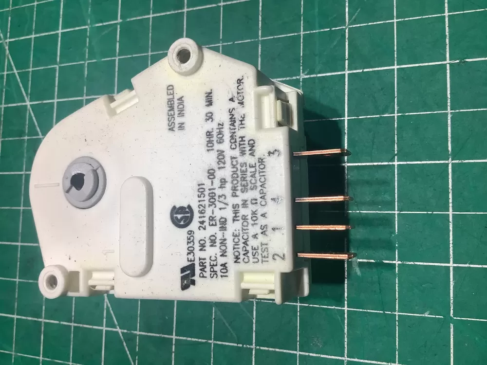 Frigidaire  Kenmore AP2111929 12762 215846602 00624728 00626234 00628510 00628518 0628510 08000559 08006054 08006992 08016919 08950148 215267800 215846605 215846606 240371001 241621501 3001671 3001701 3015909 3203657 4013391050 5300187484 5300628518 5301090474 5303203657 5303211155 5303211680 5303270622 5303275811 5303321133 5303321915 5304457327 5308006054 5308006992 624728 626234 628510 628518 8000559 8006054 8016919 8950148 C000062797 C62797 D007004112 DG187005 F000111695 G000187484 G172706 G174820 G186580 G187005 G187484 M1090167 M1090474 N8000559 R000900241 R000900764 R900241 PS423801 Refrigerator Defrost Timer