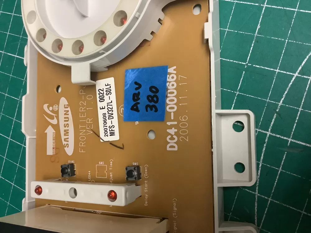 Samsung MFS-DV318A-S0 DC41-00066A Dryer UI Control Board AZ206525 | ARV380