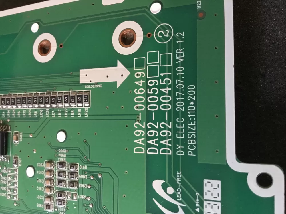 Samsung DA92 00649A Refrigerator Control Board Dispenser AZ76419 | NR2016