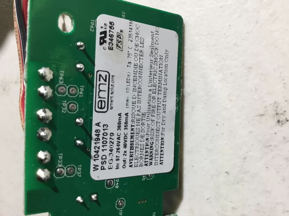 Whirlpool W10306786 Refrigerator LED Inverter Board Box AZ41551 | NR1723