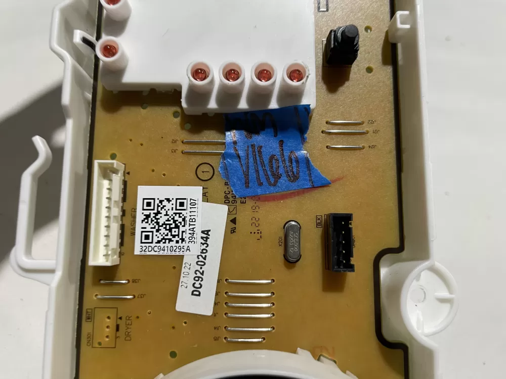 Samsung Dryer Control Board Panel Dc97-18718k AZ139748 | Wmv166