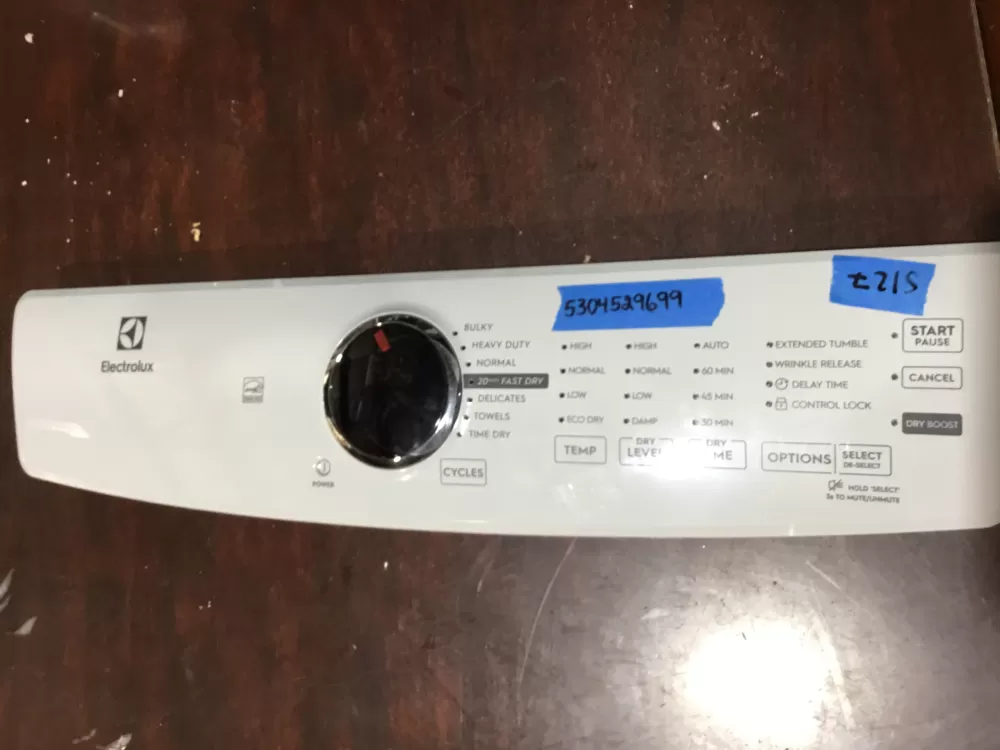 Frigidaire 5304529699 Dryer UI Controle Board Console Assembly