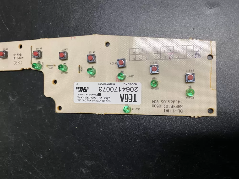 GE 165D7803P001 Dishwasher Control Board