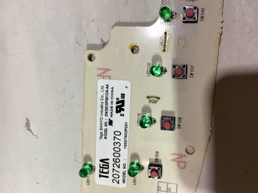 GE 165D7803P001 Dishwasher Control Board
