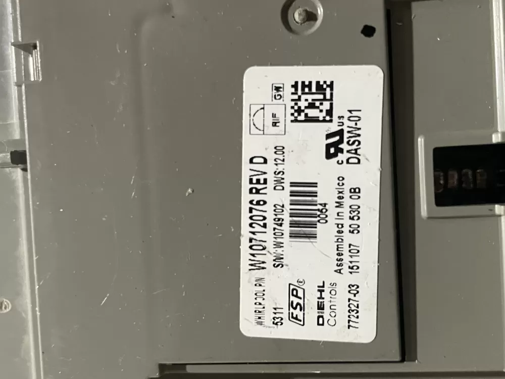 KitchenAid W10539792 W10712076 Dishwasher Control Board AZ190790 | Wm1422