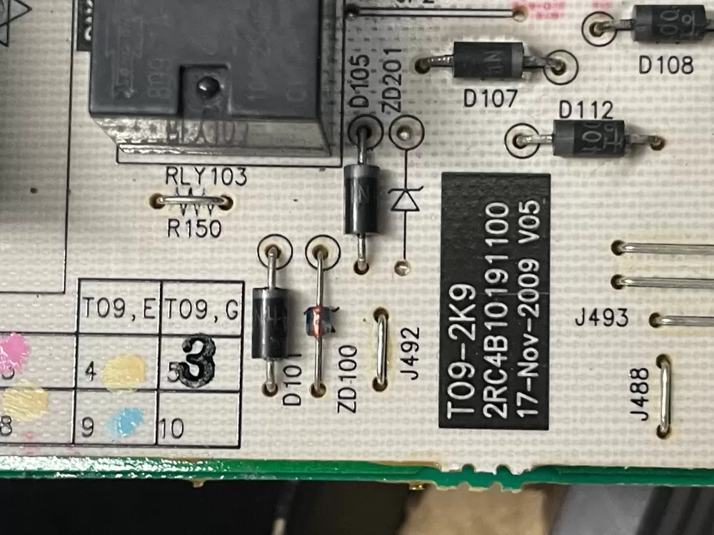 GE 2RC4B10191100 T09 2K9 Range Oven Control Board AZ3787 | Wm593