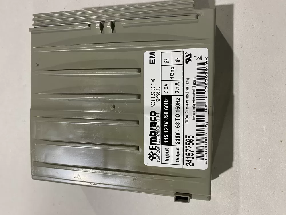 Frigidaire  Electrolux  Kenmore 241577505  AP4393275  1512577  7241577505  AH2361242  EA2361242  PS2361242 Refrigerator Inverter Control Board