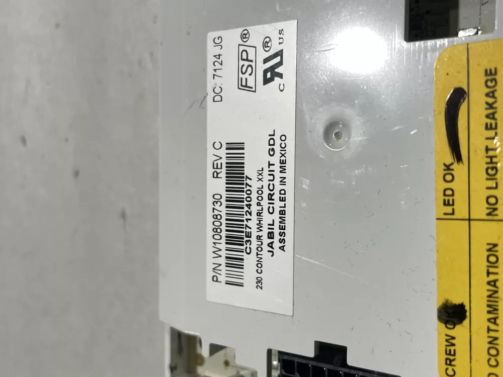 Whirlpool W10808730 Refrigerator Control Board Dispenser AZ184304 | Wm451