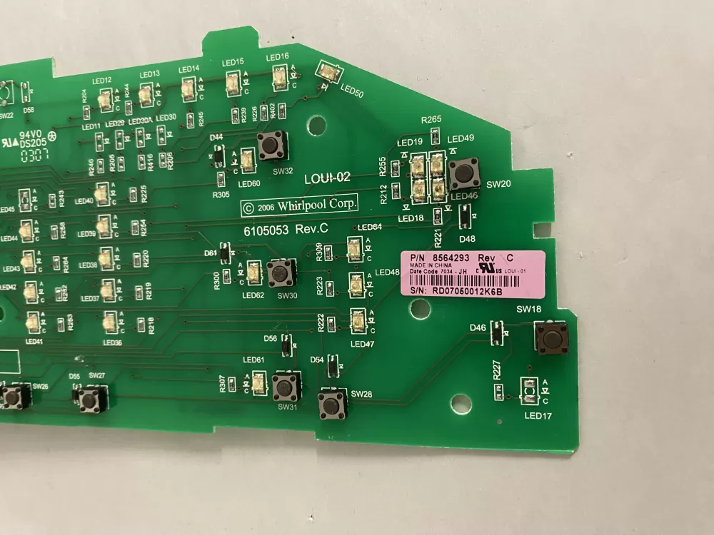 Whirlpool 8564293 8563974 Dryer Control Board AZ202533 | BK1849