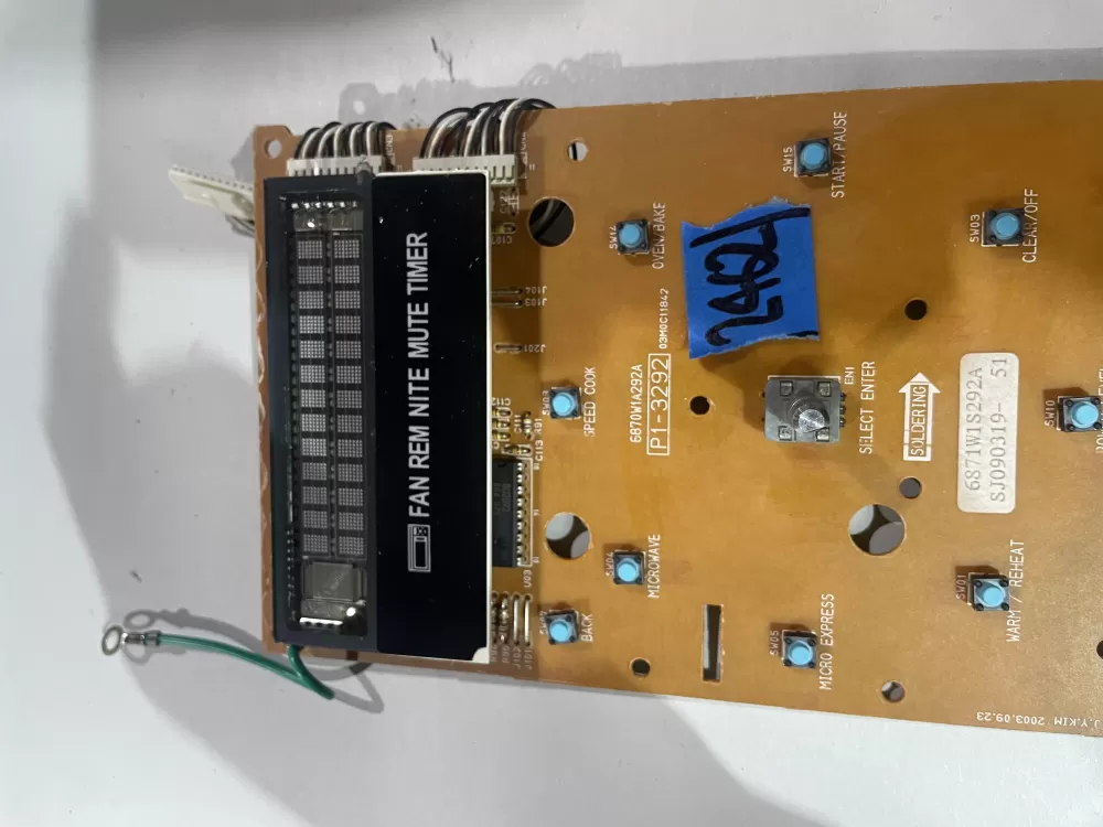 LG 6871W1S292A 6870W1A292A Microwave Oven Control Board AZ203064 | KM2462