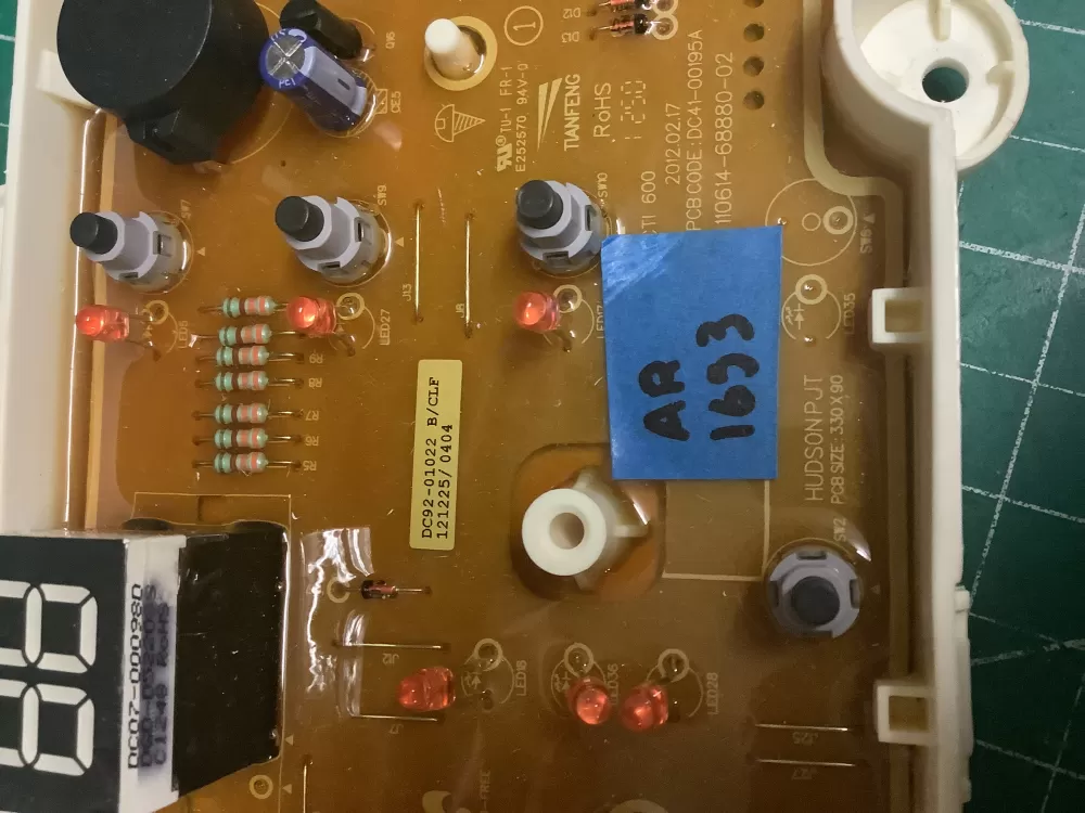 Samsung DC92 01022B DC9201022B Washer Control Board AZ209617 | AR1653