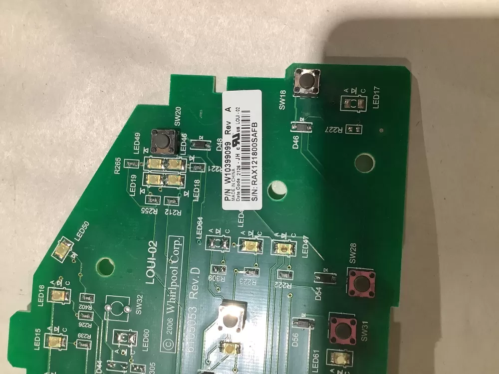 Whirlpool W10399099 Washer Control Board AZ152955 | BG2498