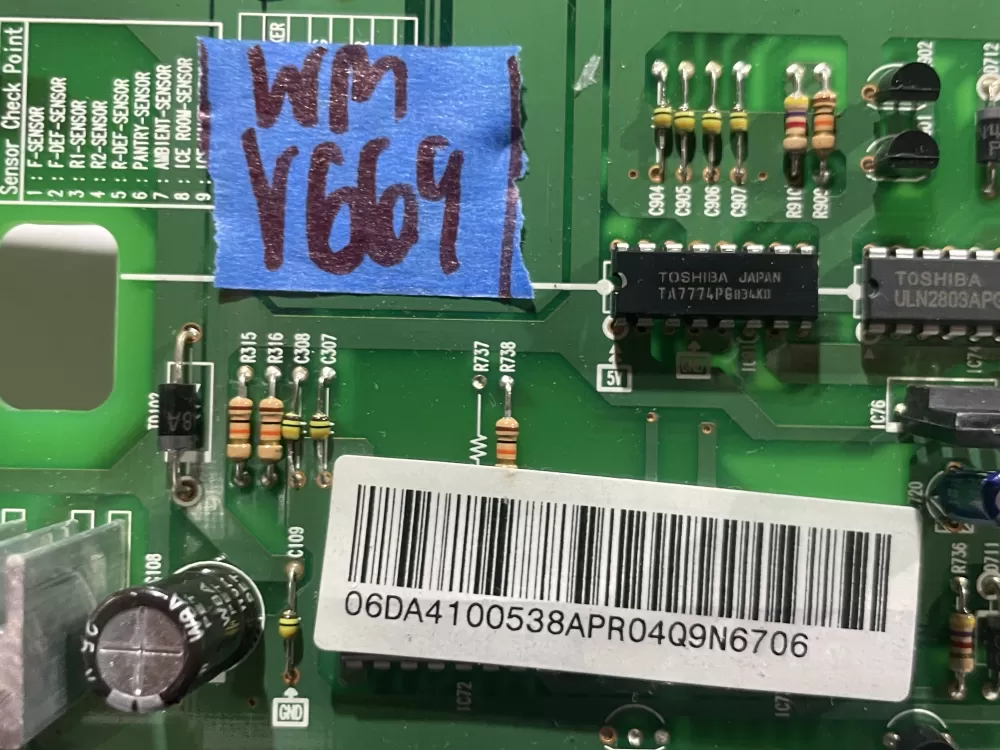 Samsung DA41 00538A DA4100538A Refrigerator Control Board AZ113268 | Wmv669